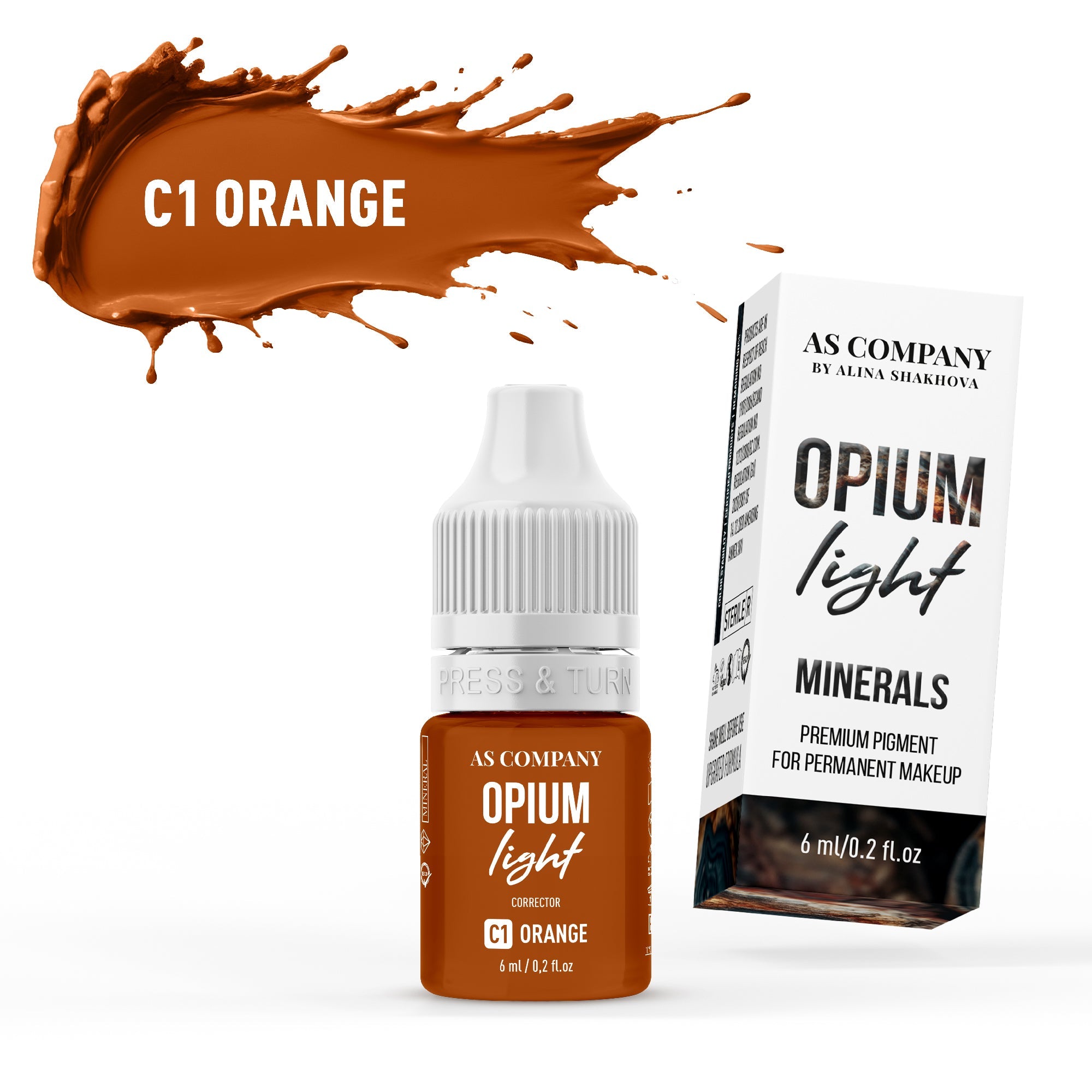 AS Pigments - C1 ORANGE mineral eyebrow corrector (OPIUM LIGHT) - mrpmu