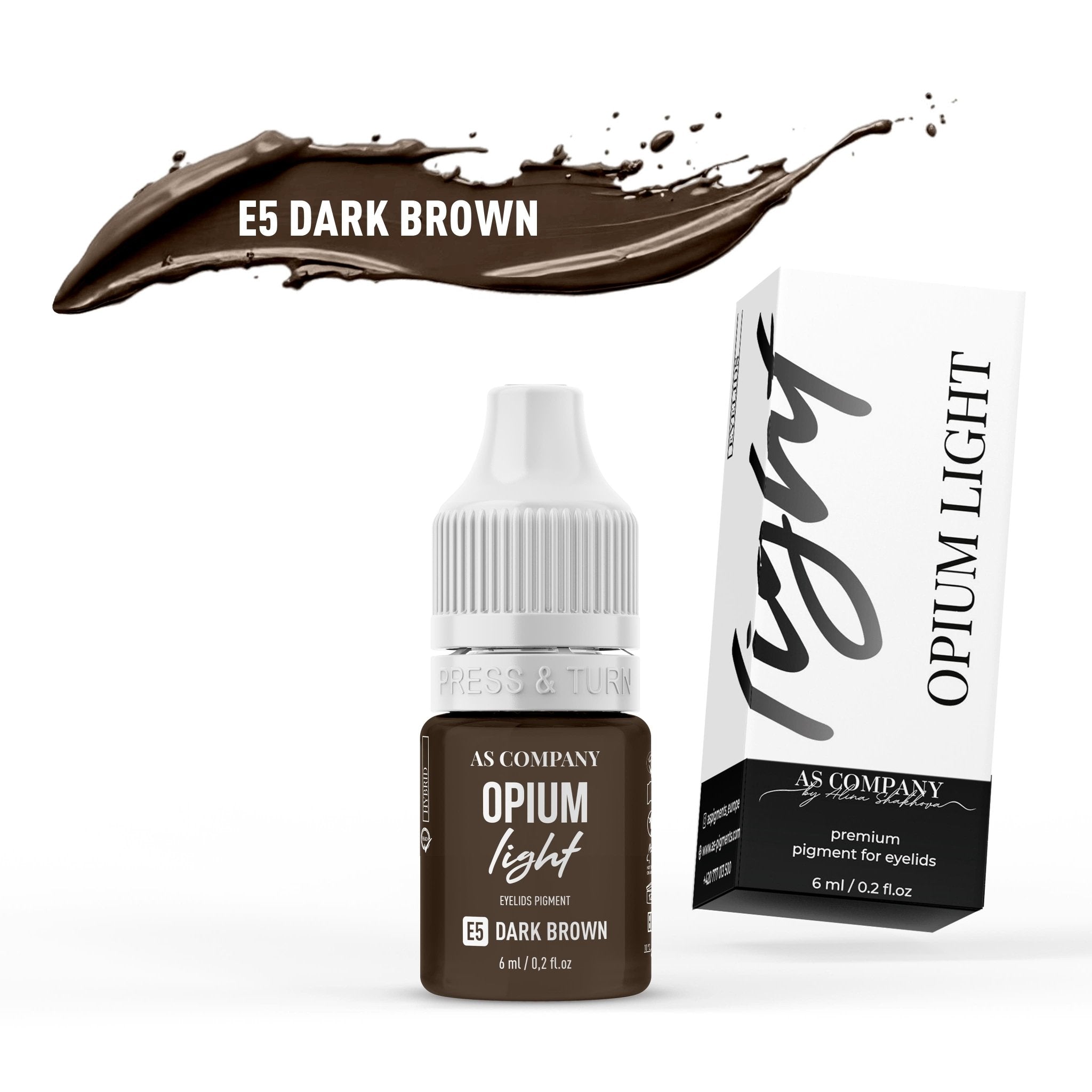 AS Pigments - E5 DARK BROWN 6ml - Mr.PMU
