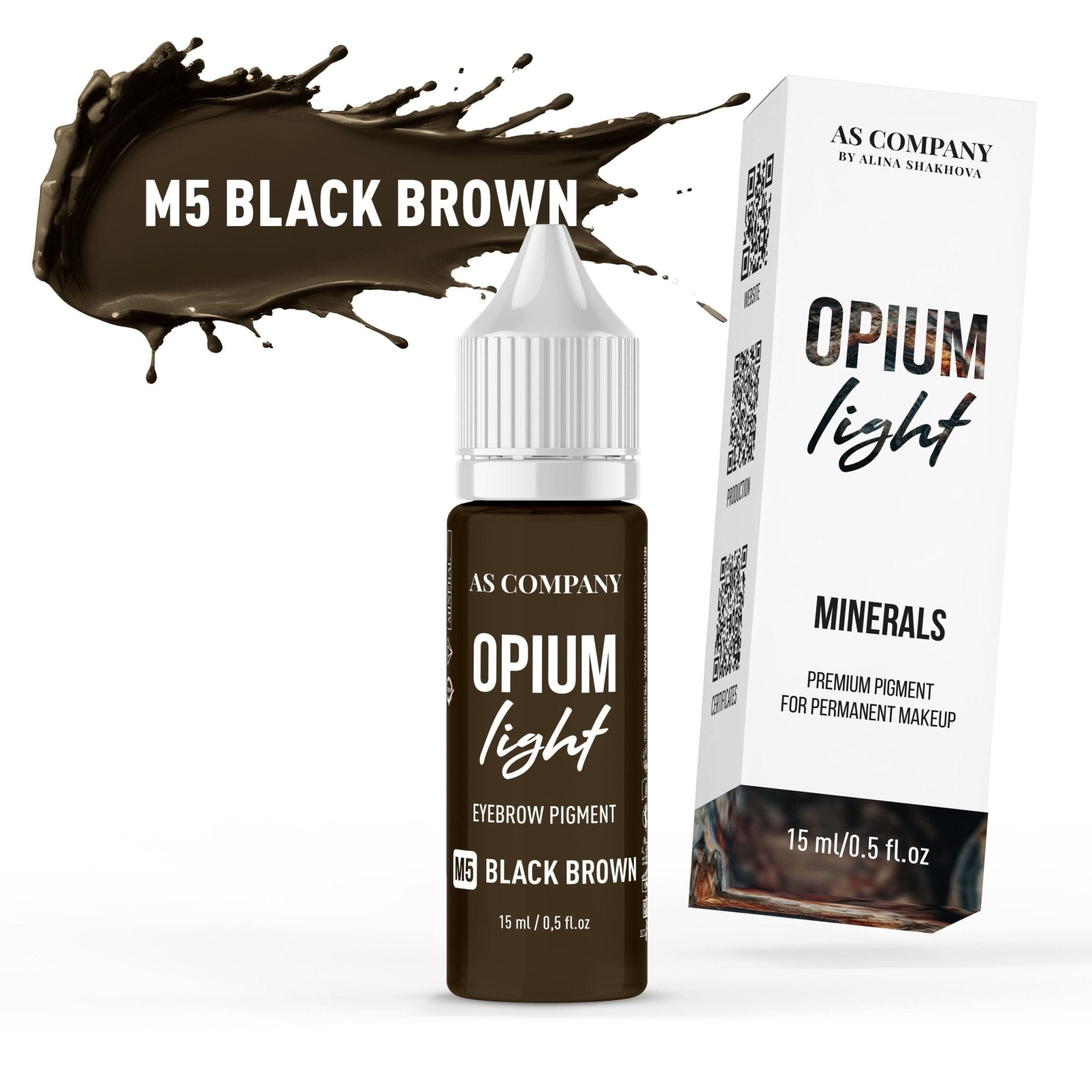 AS Pigments - M5 BLACK BROWN mineral eyebrow pigment (OPIUM LIGHT) - mrpmu