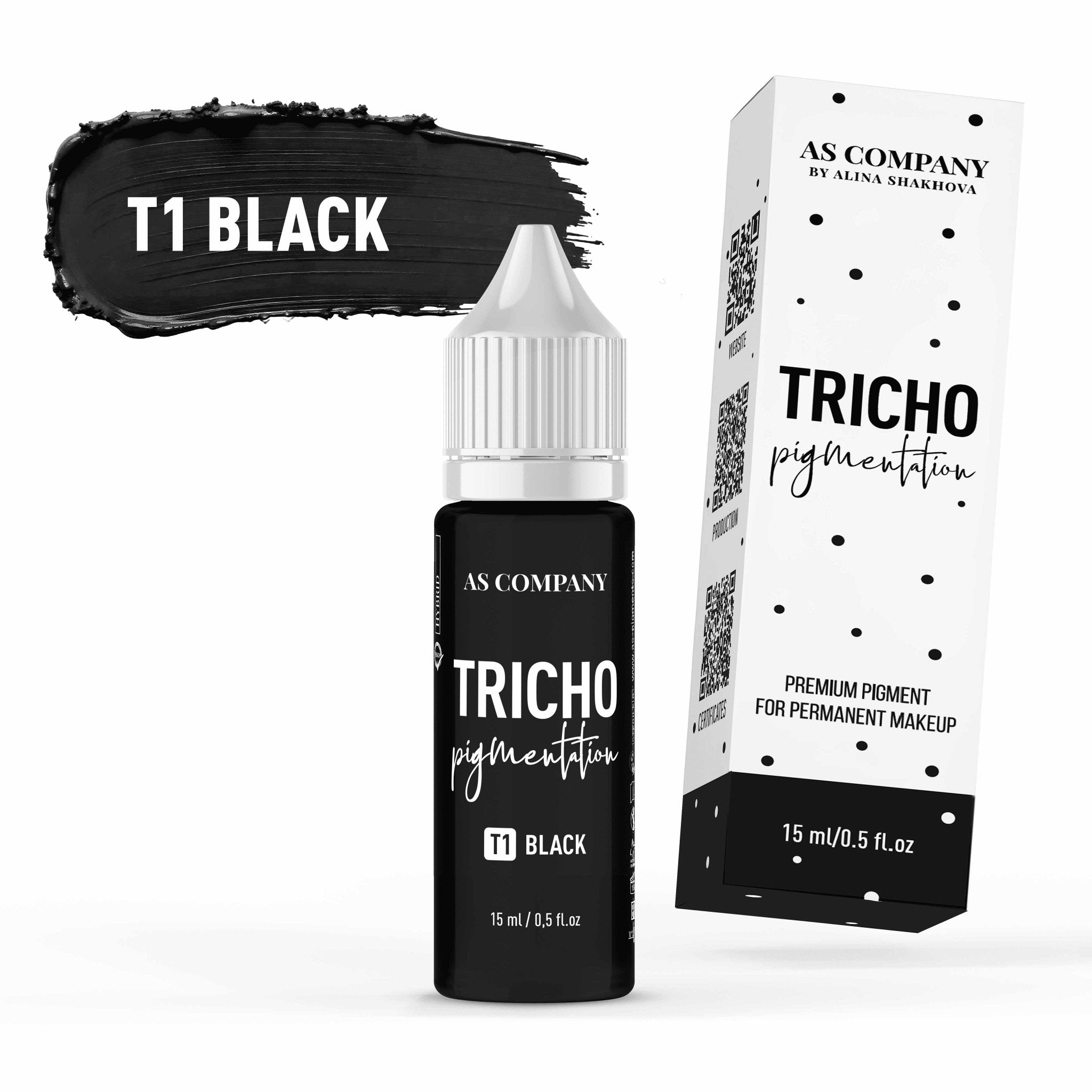 AS Pigments - T1 BLACK 15 ml Trichopigmentation - Mr.PMU