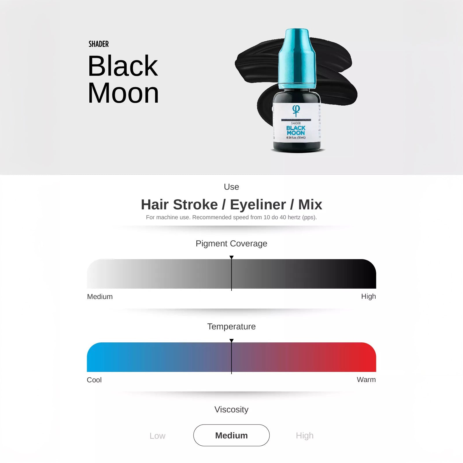 Black Moon PMU Mix Shader Pigment 10ml - mrpmu