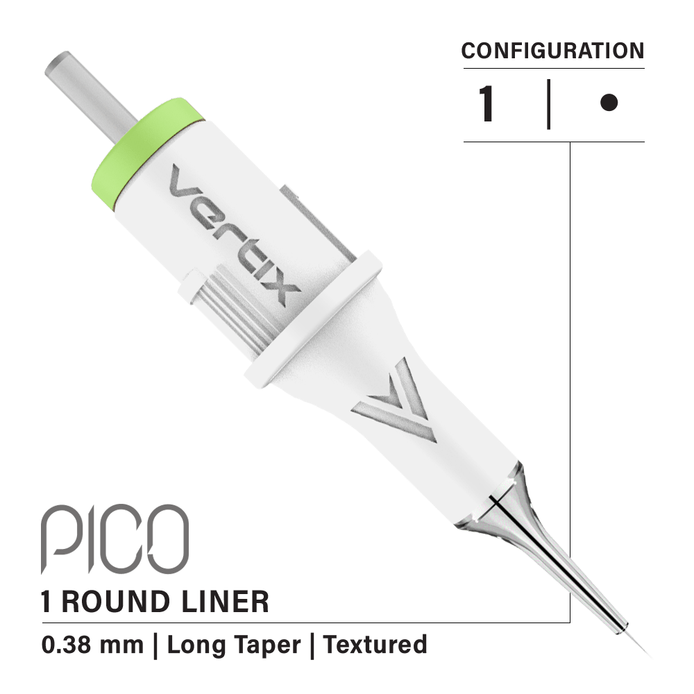 Confezione da 20 cartucce Vertix Pico Round Liner Textured Long Taper - mrpmu