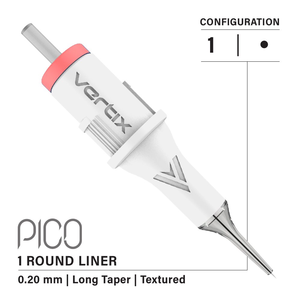 Confezione da 20 cartucce Vertix Pico Round Liner Textured Long Taper - mrpmu