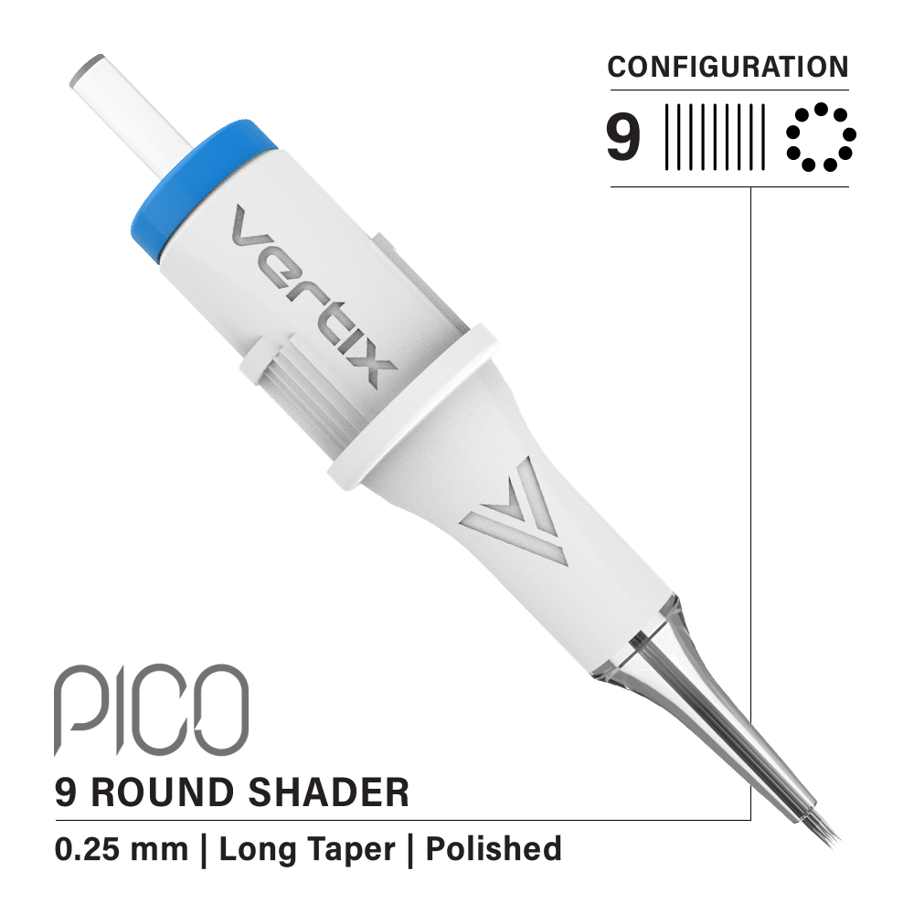 Confezione da 20 cartucce Vertix Pico Round Shader Long Taper - mrpmu