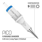 Confezione da 20 cartucce Vertix Pico Round Shader Long Taper - mrpmu