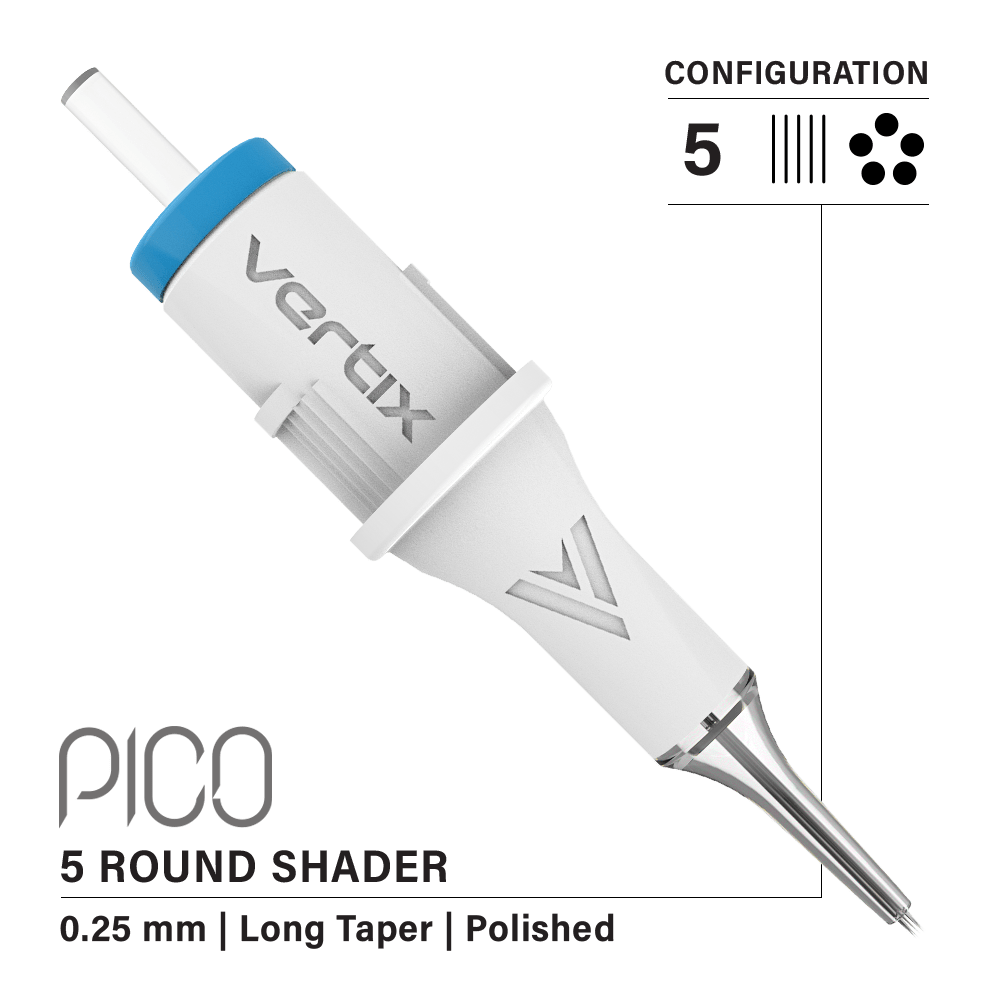 Confezione da 20 cartucce Vertix Pico Round Shader Long Taper - mrpmu