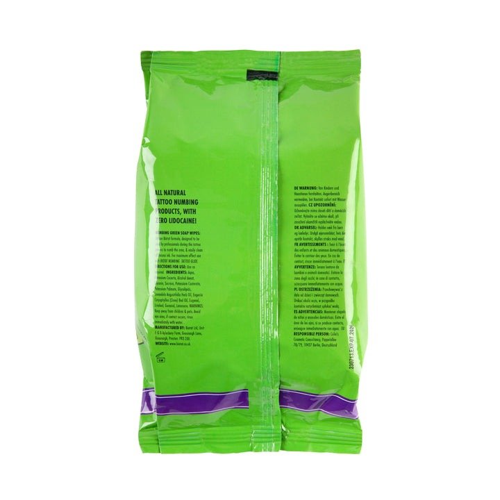 Confezione da 40 salviette BIOTAT Numbing Green Soap - mrpmu