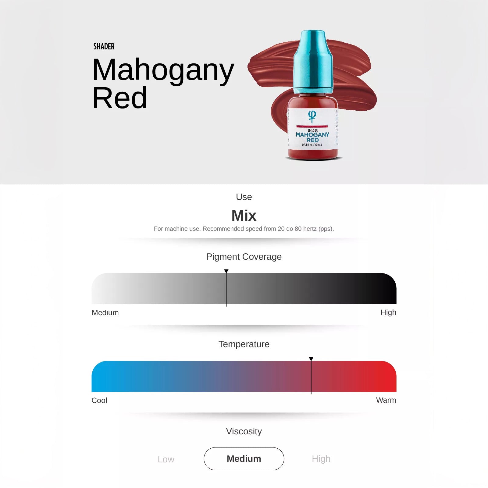 Mahogany Red PMU Mix Shader Pigment 10ml - mrpmu