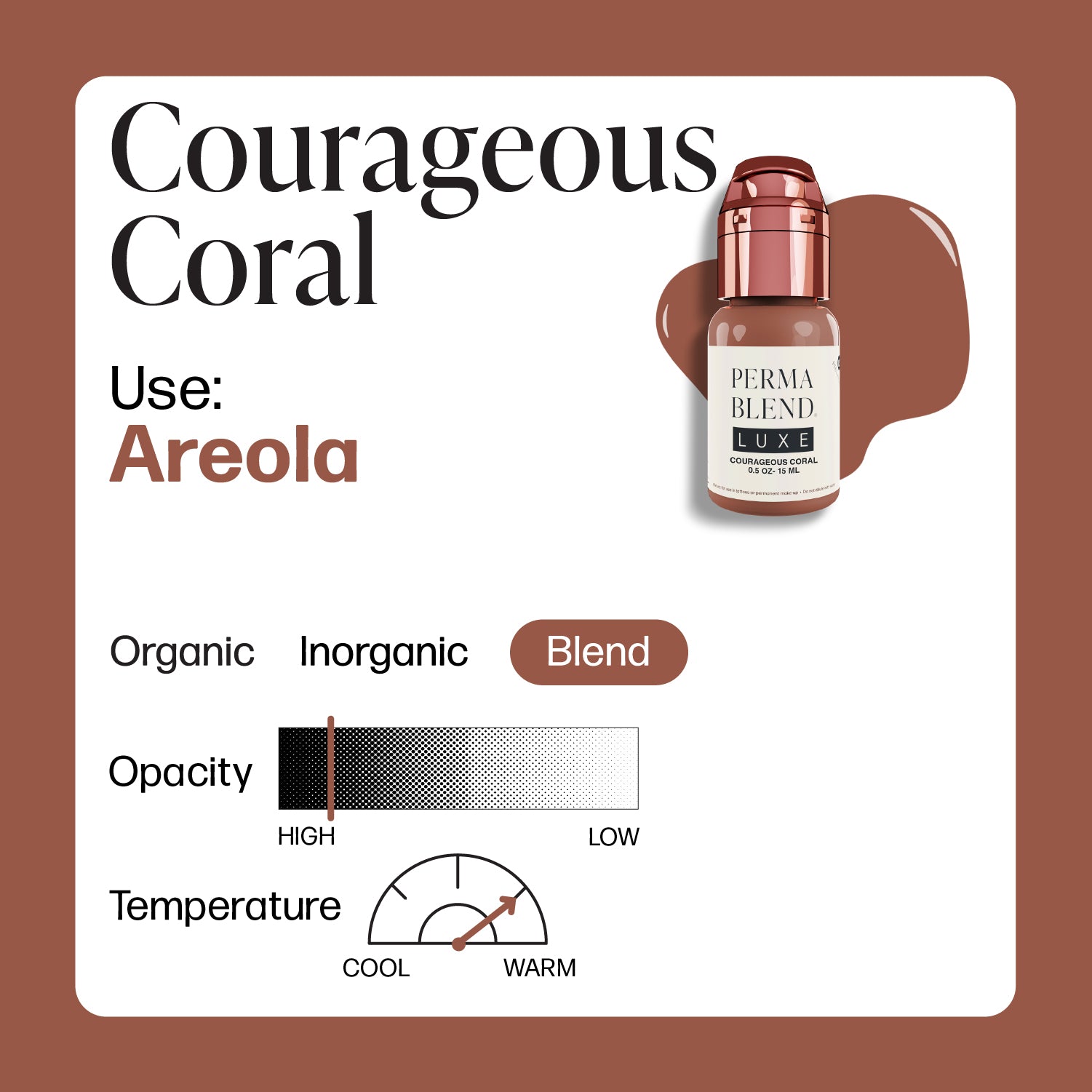 Perma Blend Luxe PMU Ink - Courageous Coral 15ml - mrpmu