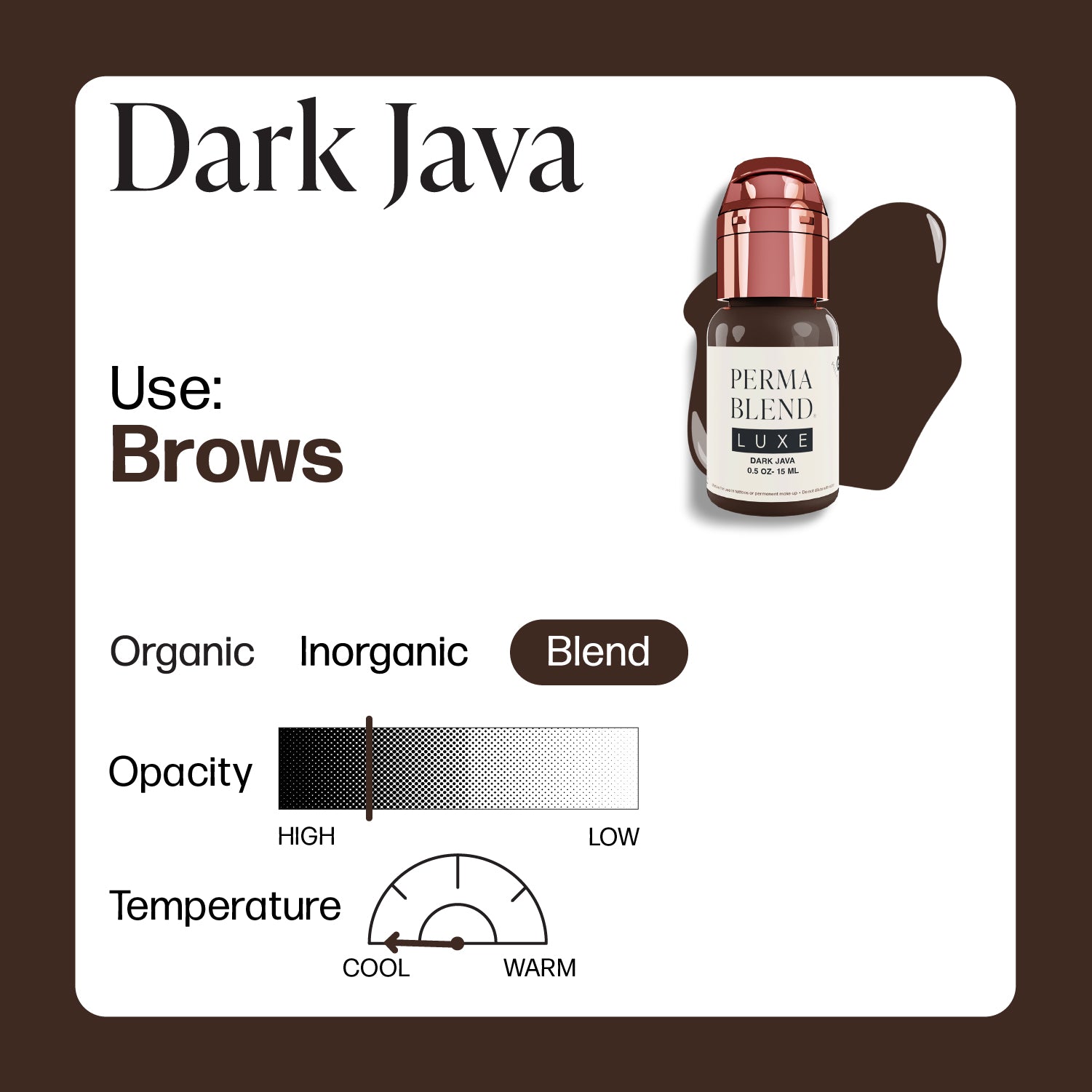 Perma Blend Luxe PMU Ink - Dark Java 15ml - mrpmu