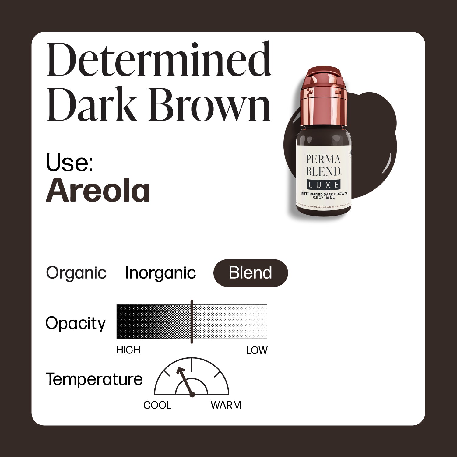 Perma Blend Luxe PMU Ink - Determined Dark Brown 15ml - mrpmu