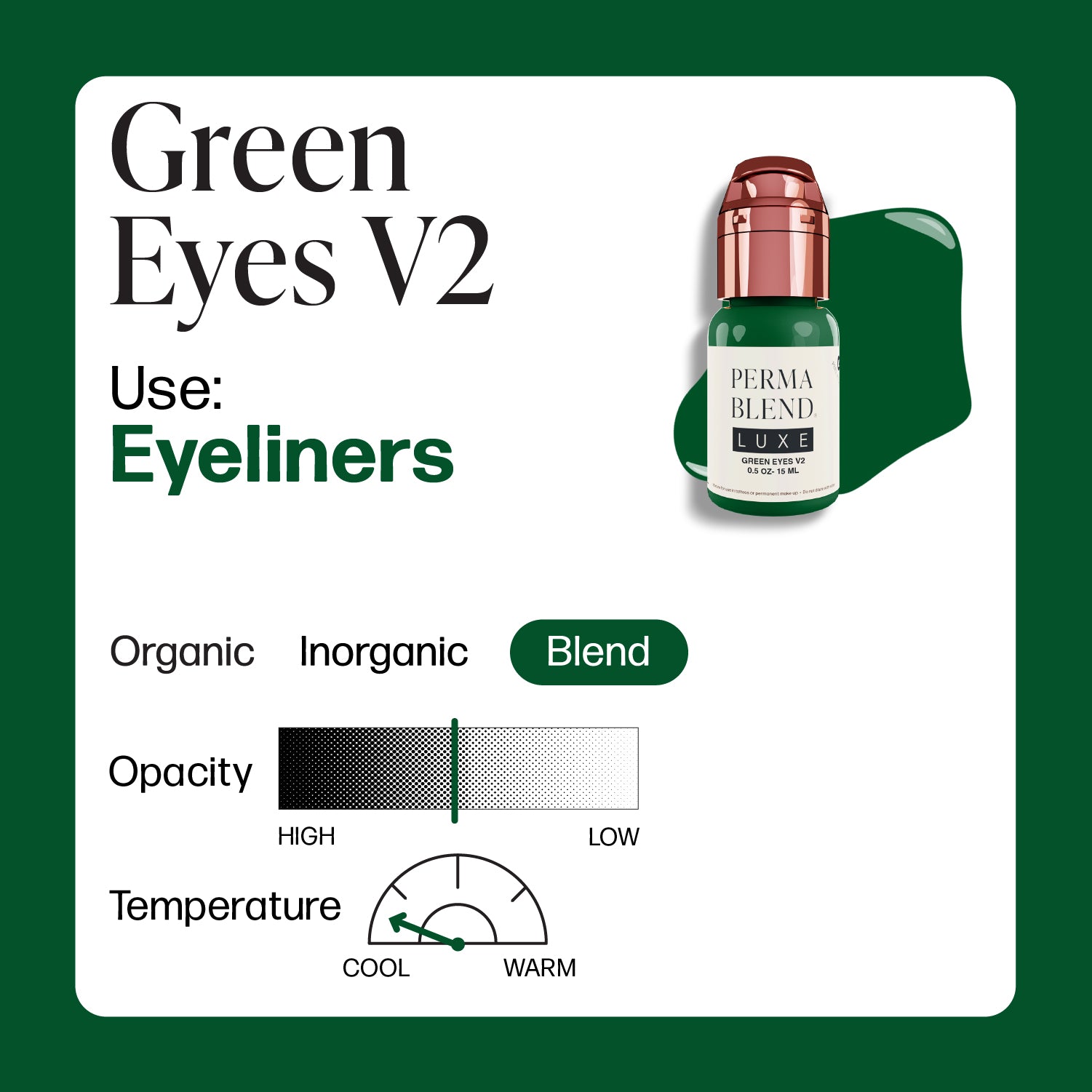 Perma Blend Luxe PMU Ink - Green Eyes v2 15ml - mrpmu