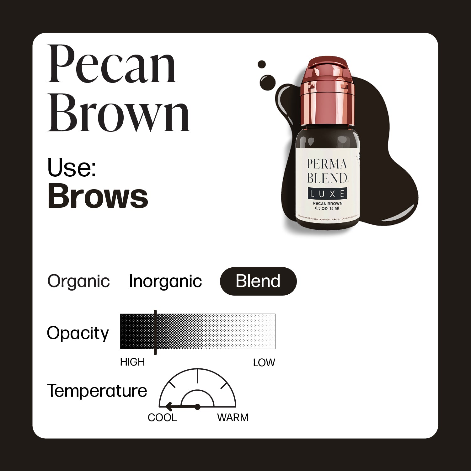 Perma Blend Luxe PMU Ink - Pecan Brown 15ml - mrpmu