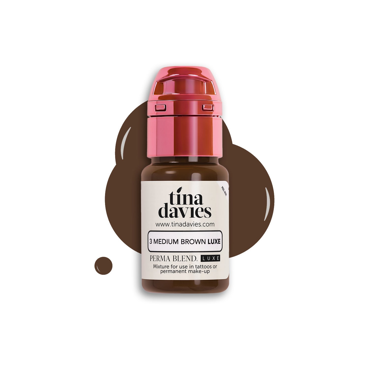 Perma Blend Luxe PMU Ink - Tina Davies Medium Brown LUXE 15ml - mrpmu