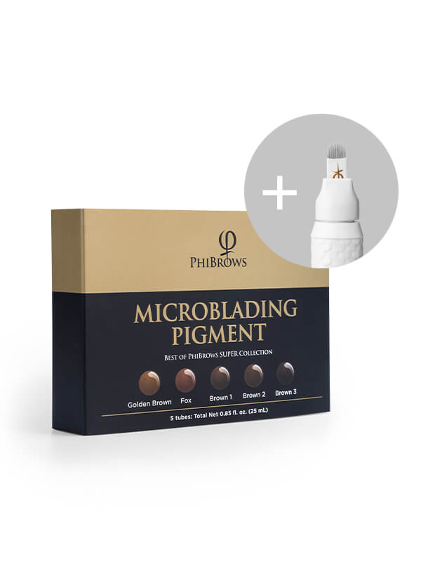 PhiBrows Microblading Pigment Collection SUPER + Disposable Tool with U24 Nano Blade 20pcs - Mr.PMU