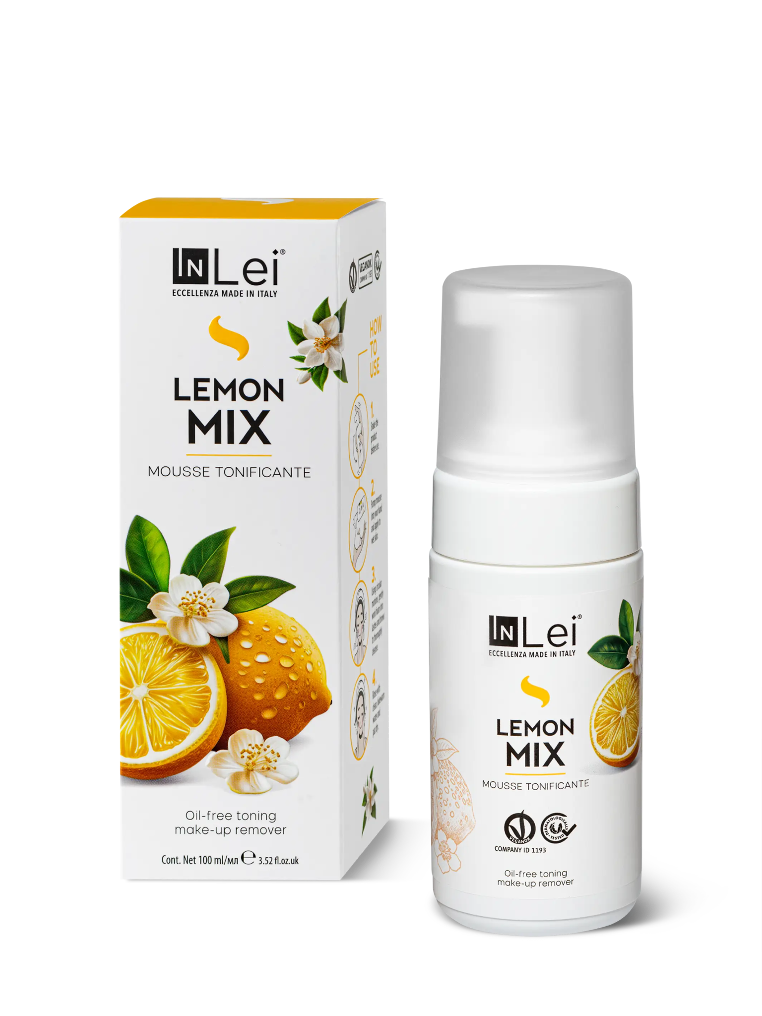 MOUSSE LEMON MIX demachiant tonifiant pentru gene, sprâncene și față 100ml - Mr.PMU