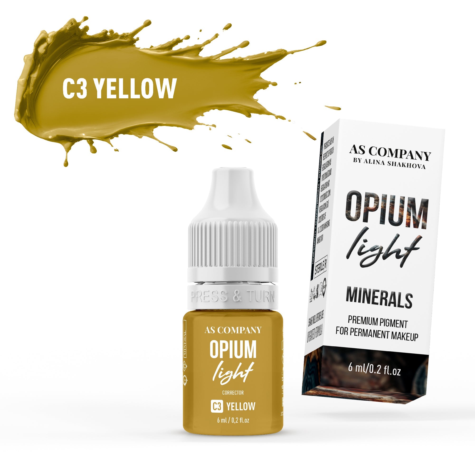 AS Pigments - C3 YELLOW mineral eyebrow corrector (OPIUM LIGHT) - mrpmu