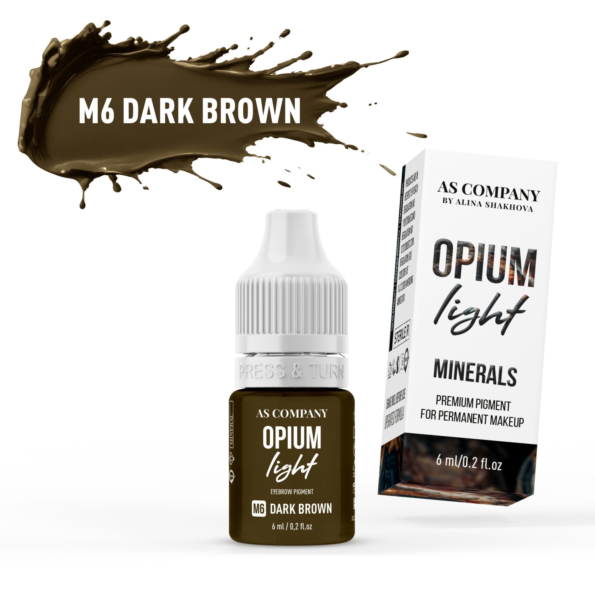 AS Pigments - M6 DARK BROWN mineral eyebrow pigment (OPIUM LIGHT) - mrpmu