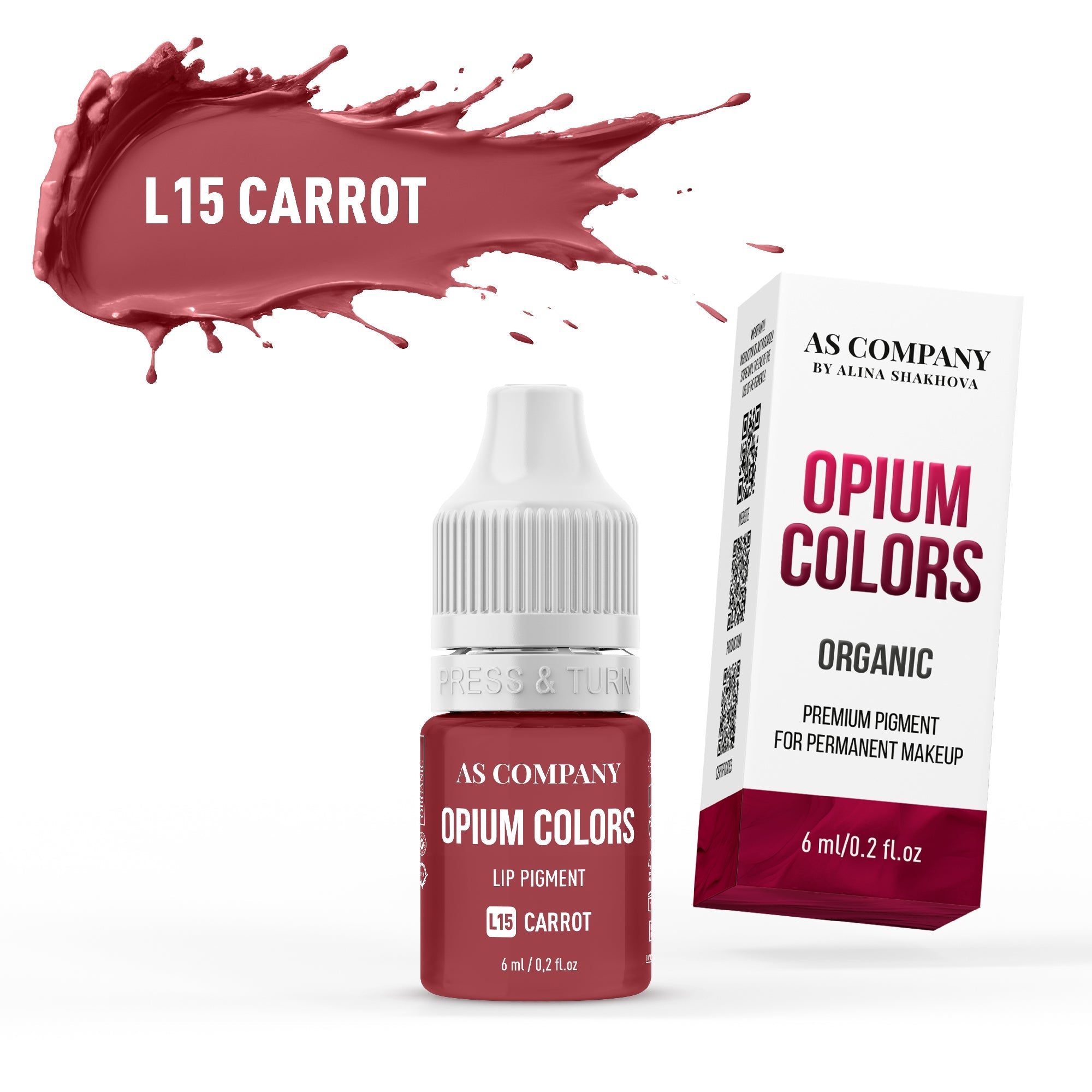 AS Pigments - OPIUM COLORS - L15 CARROT ORGANIC pigment pentru buze - mrpmu