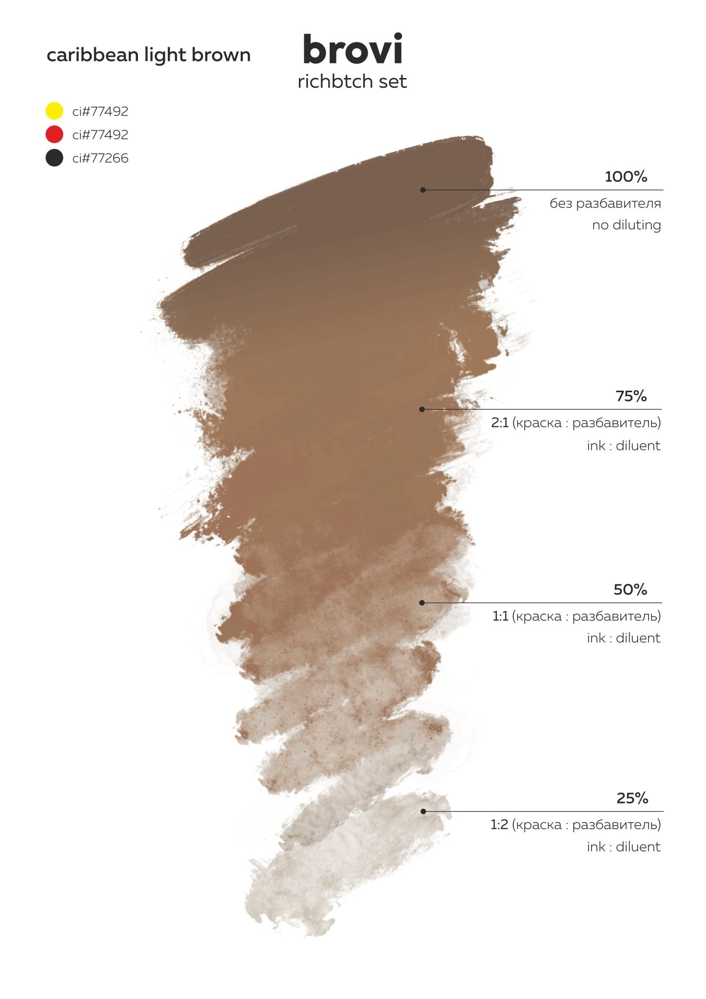 Brovi PMU Pigments - Caribbean Light Brown 5ml - Mr.PMU
