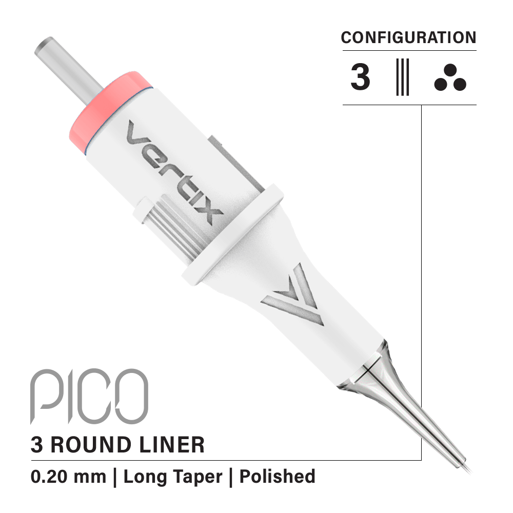Pachet cu 20 de cartușe Vertix Pico Round Liner Long Taper - mrpmu