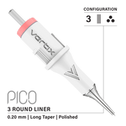 Pachet cu 20 de cartușe Vertix Pico Round Liner Long Taper - mrpmu