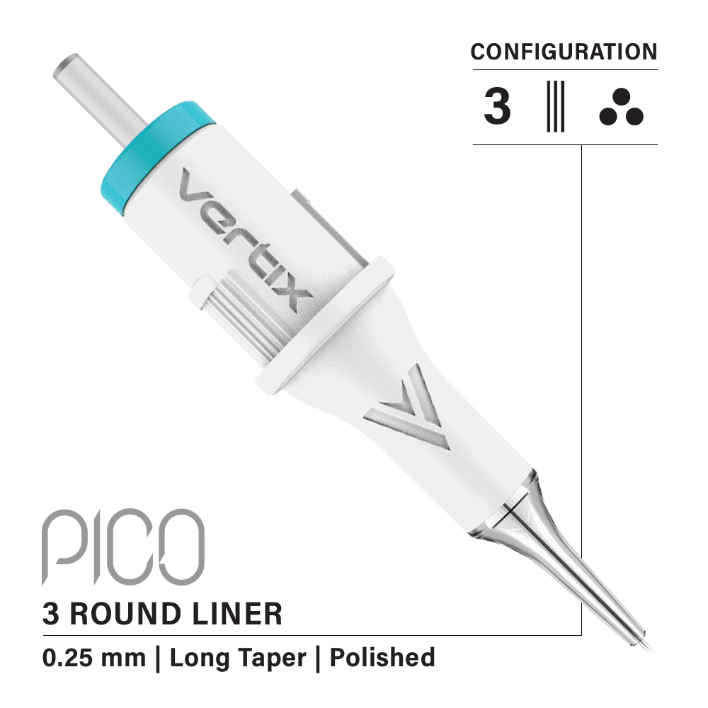 Pachet cu 20 de cartușe Vertix Pico Round Liner Long Taper - mrpmu