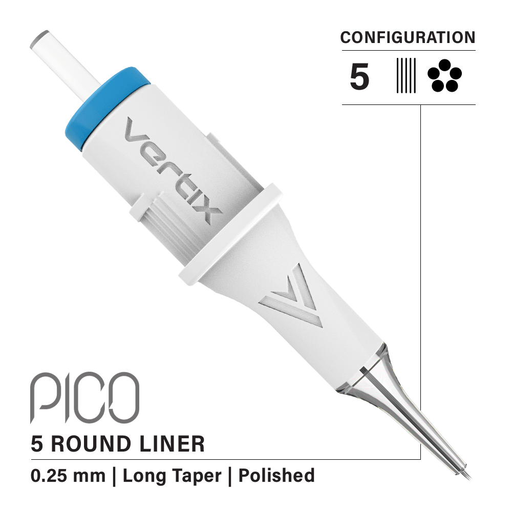 Pachet cu 20 de cartușe Vertix Pico Round Liner Long Taper - mrpmu