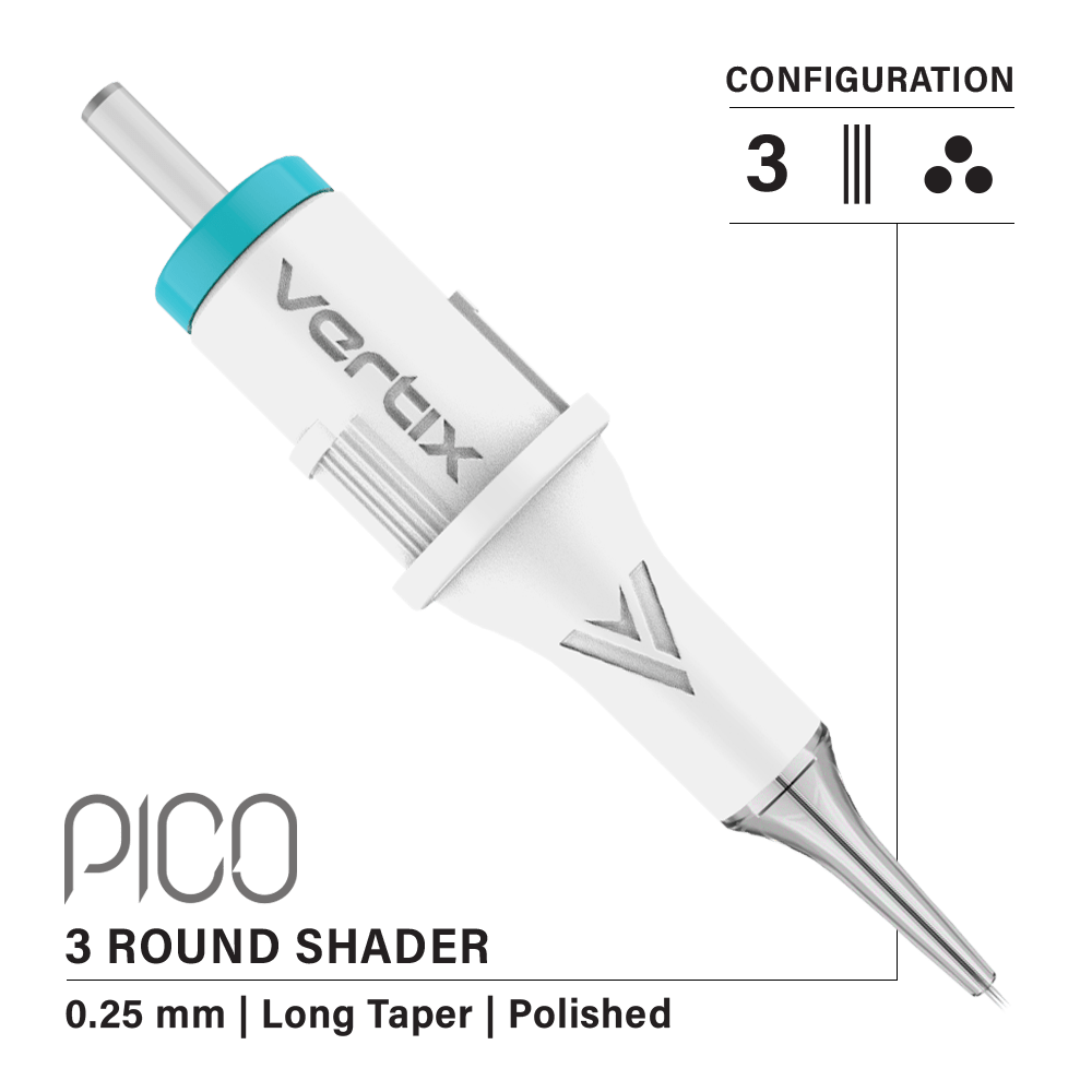 Pachet de 20 cartridge Vertix Pico Round Shader Long Taper - mrpmu