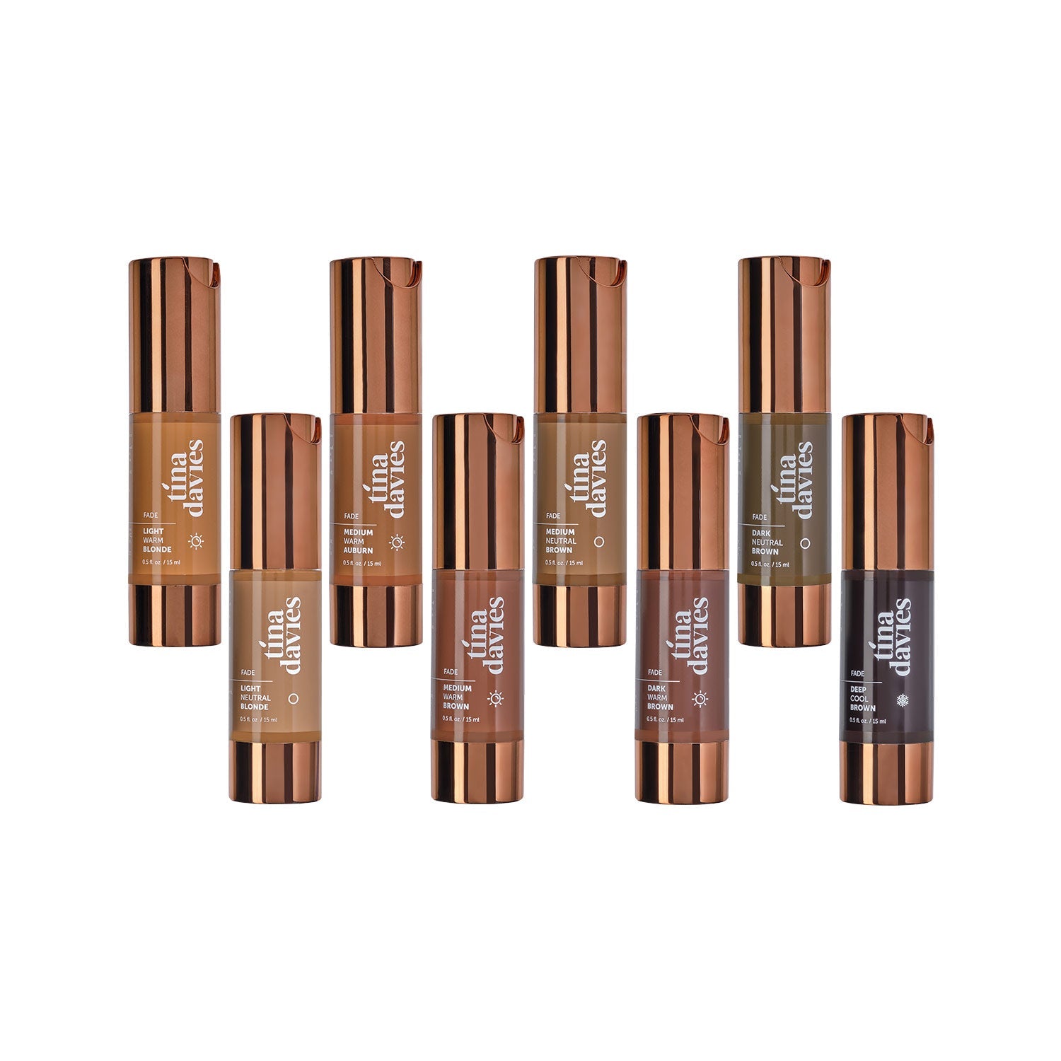 FADE - Tina Davies - Colecție de pigmenți pentru sprâncene - Set complet de 8x 15 ml - mrpmu