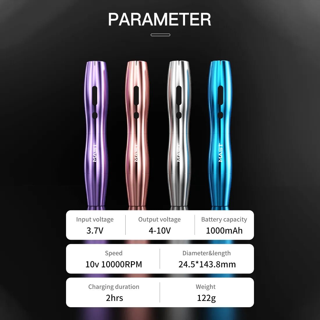 Mașină de tatuaj wireless cu cursă de 2,5 mm pentru machiaj permanent Dragonhawk | Mast P20 - mrpmu