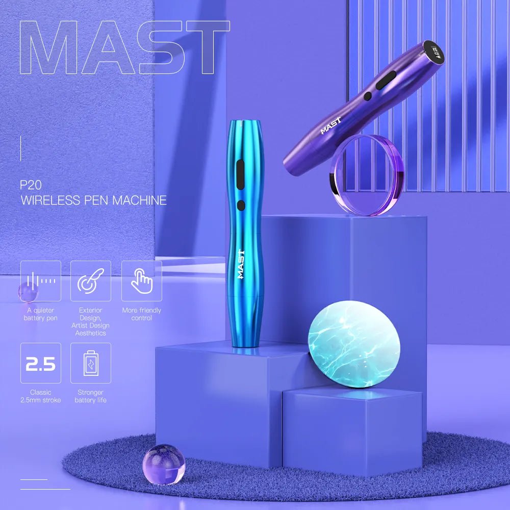 Mașină de tatuaj wireless cu cursă de 2,5 mm pentru machiaj permanent Dragonhawk | Mast P20 - mrpmu
