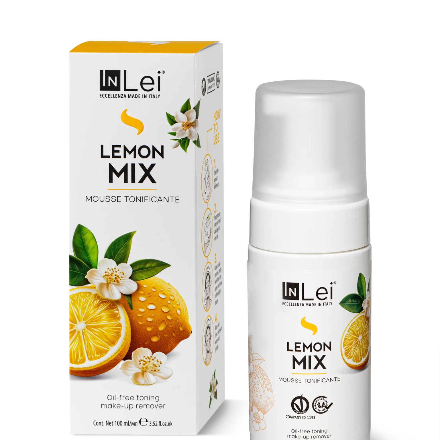 MOUSSE LEMON MIX demachiant tonifiant pentru gene, sprâncene și față 100ml - Mr.PMU