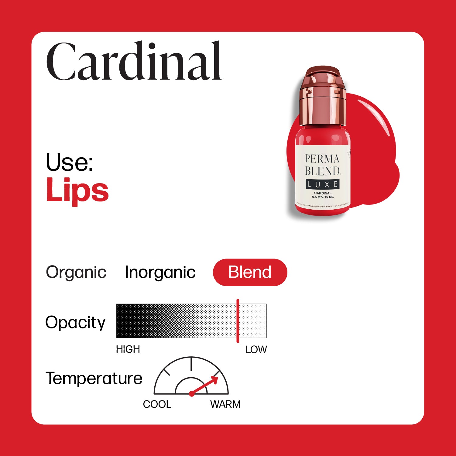 Perma Blend Cerneală Luxe PMU - Cardinal 15ml - mrpmu