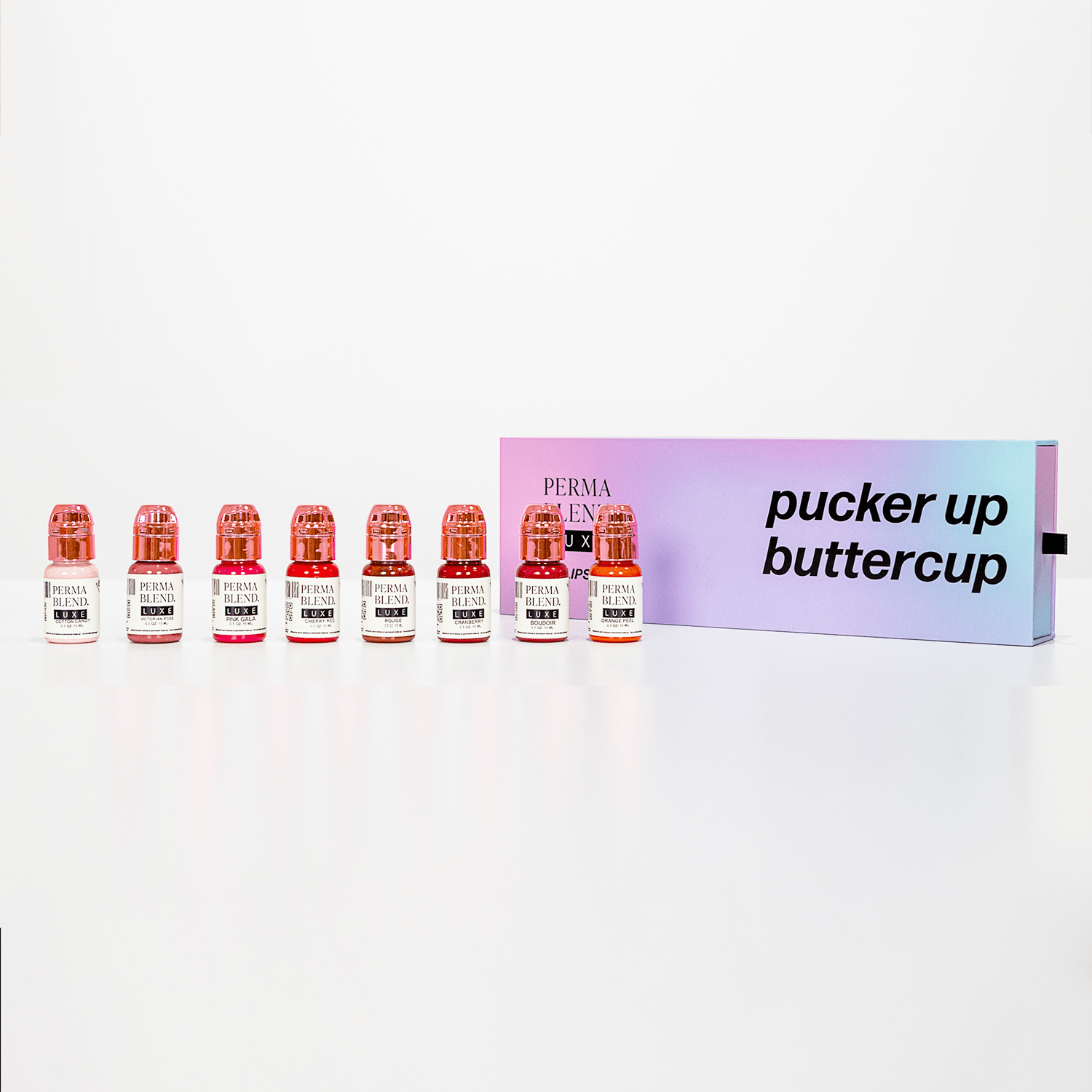 Perma Blend Luxe PMU Ink - Pucker - Set Buze Up Buttercup - 8x15ml - mrpmu