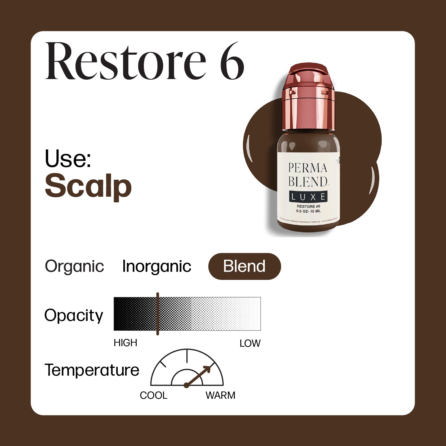 Perma Blend Cerneală Luxe PMU - Restore #6 15ml - mrpmu