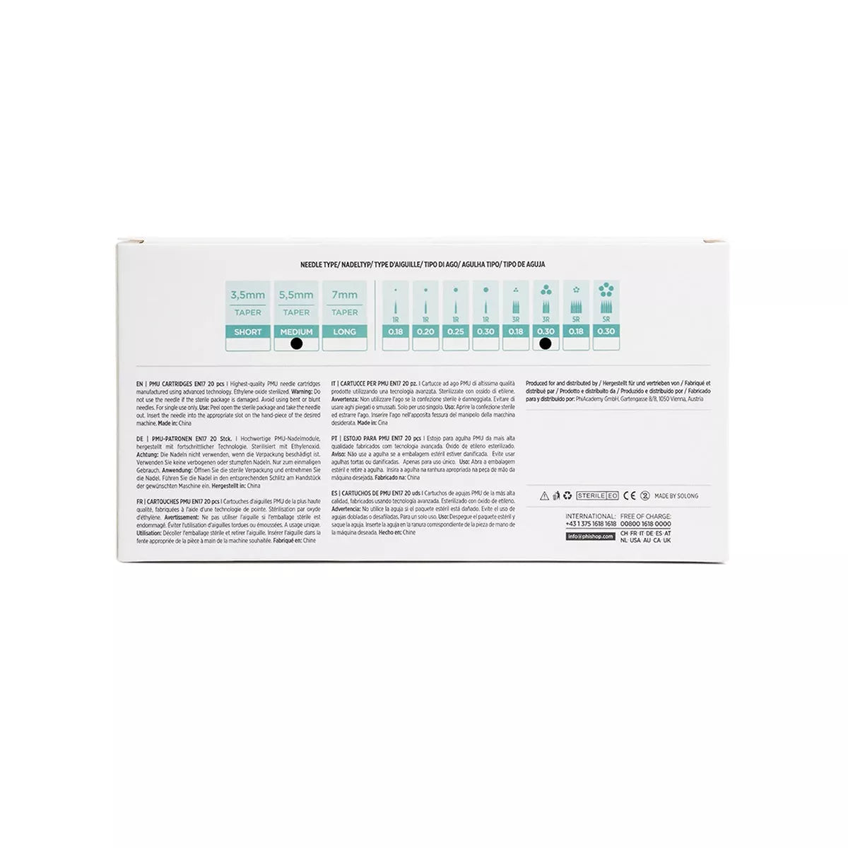 PhiAcademy - PMU Cartridges 0.30 3R (EN17) 5.5mm Taper - 20 pcs - Mr.PMU