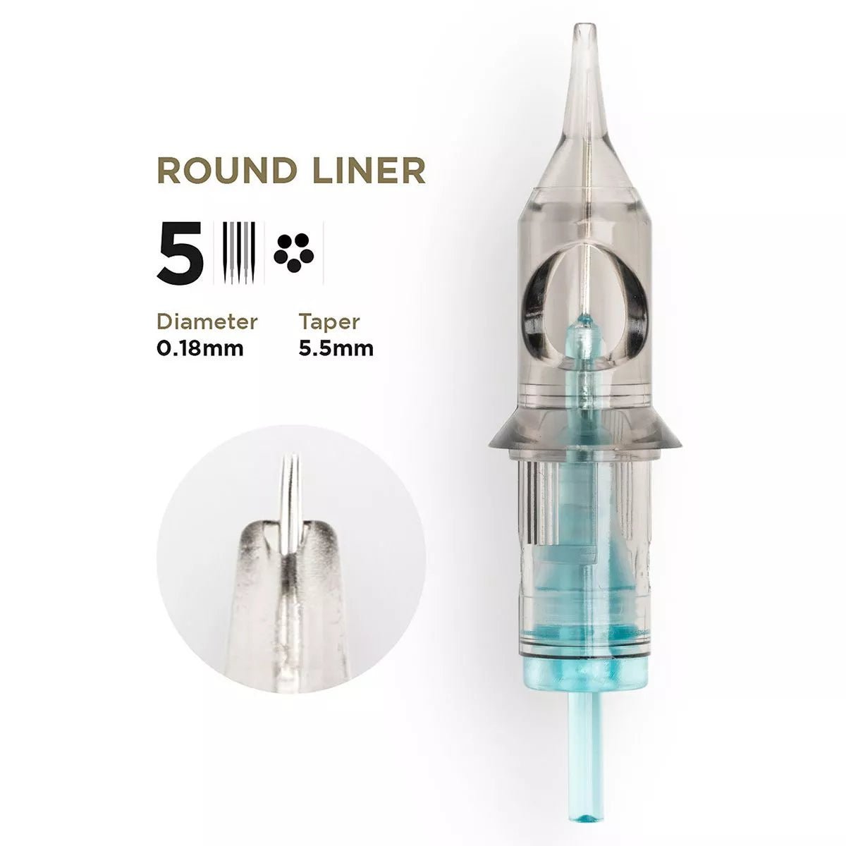 PMU Cartridges 0.18 5R - 5.5mm Taper (EN02B) 20 pcs - Mr.PMU