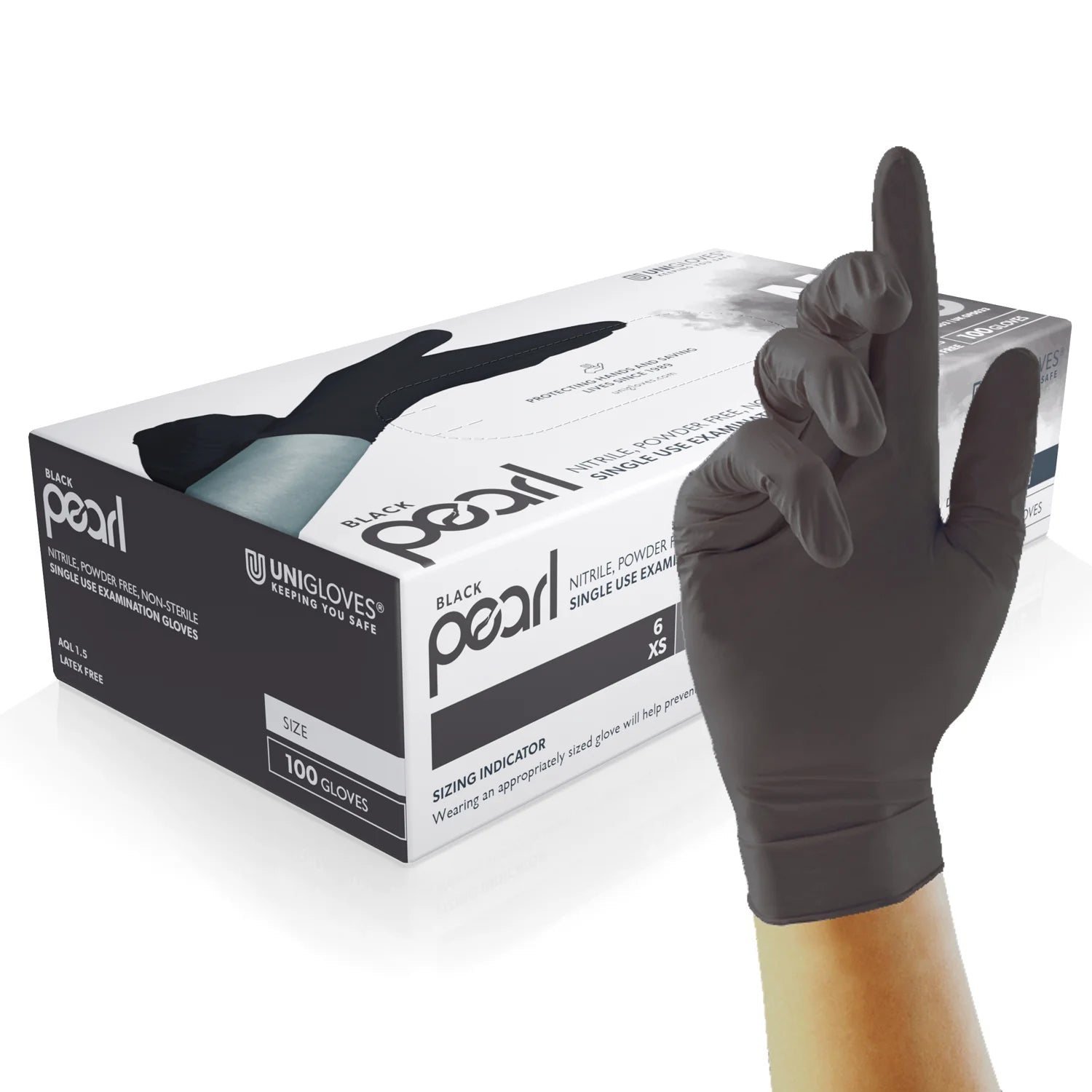 UNIGLOVES - Guanti in Nitrile Pearl – Black - Mr.PMU